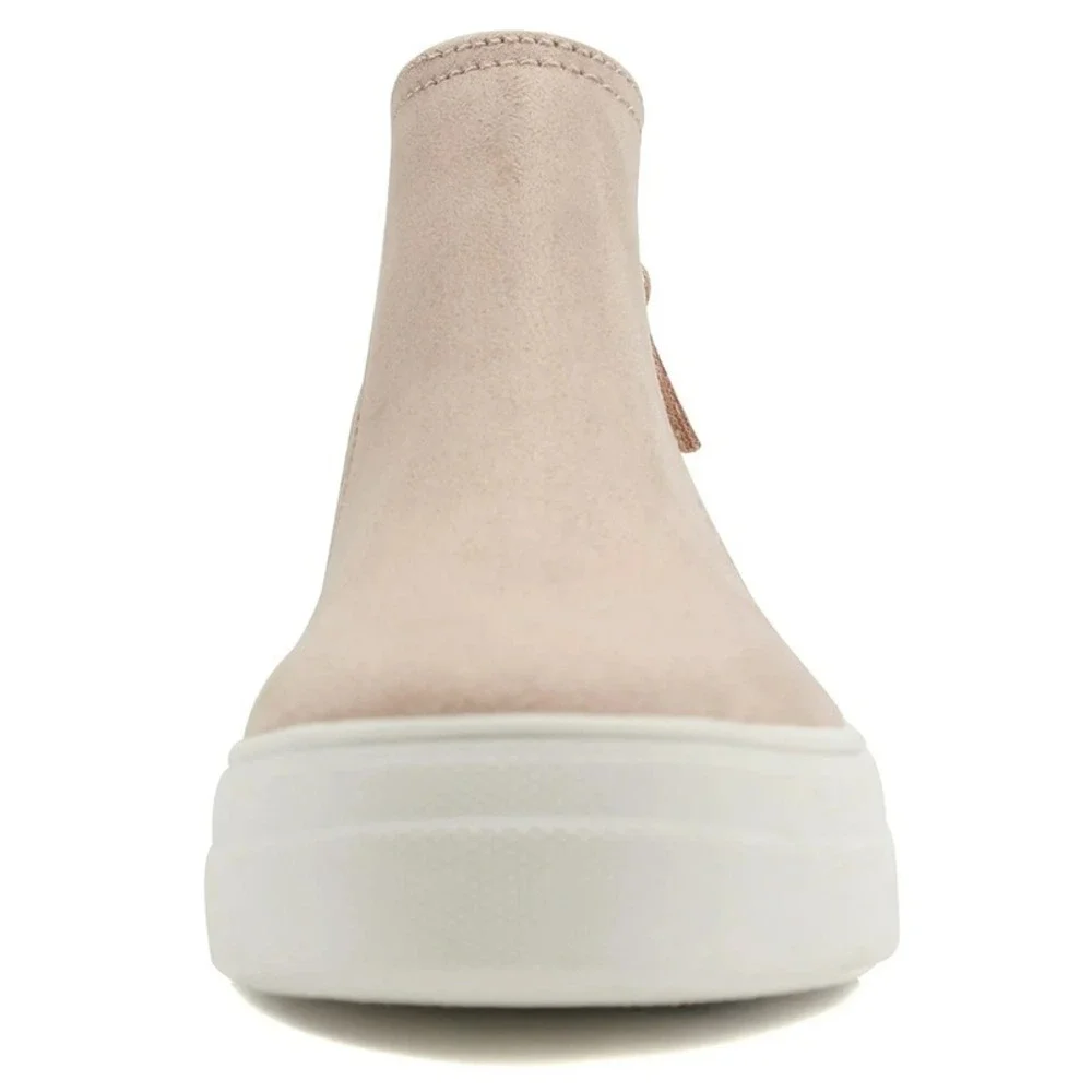 Women's Platform Ankle Boot Sneakers Blush Pink Side Zip Casual Soda Chelsea 5.5 - Picture 4 of 5